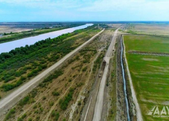 Neftçala-Kürkənd-2 avtomobil yolu yenidən qurulur - Foto, Video