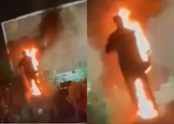 Tehranda etirazçılar Qasım Süleymaninin heykəlini yandırdılar - Video