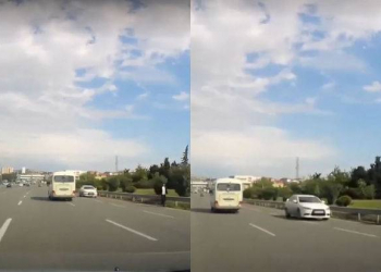 Bakı-Sumqayıt yolunda sürücüdən kobud qayda pozuntusu - Video