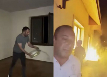 Laçında daha bir erməni evini yandırdı - Video