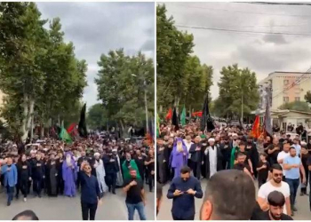 Gürcüstanda keşişlər Aşura yürüşünə qatıldılar - Video