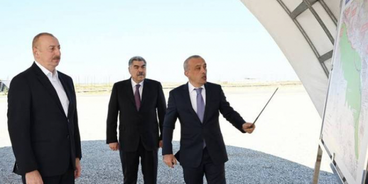 Prezident İlham Əliyev Şirvan suvarma kanalının təməlini qoyub    